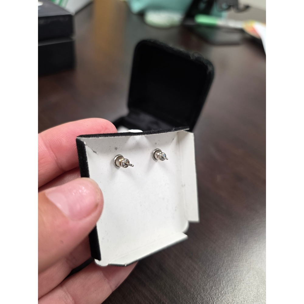 Sterling Silver Blue Topaz Heart Filigree Marquise Stud Earrings Vintage Style - Picture 13 of 16